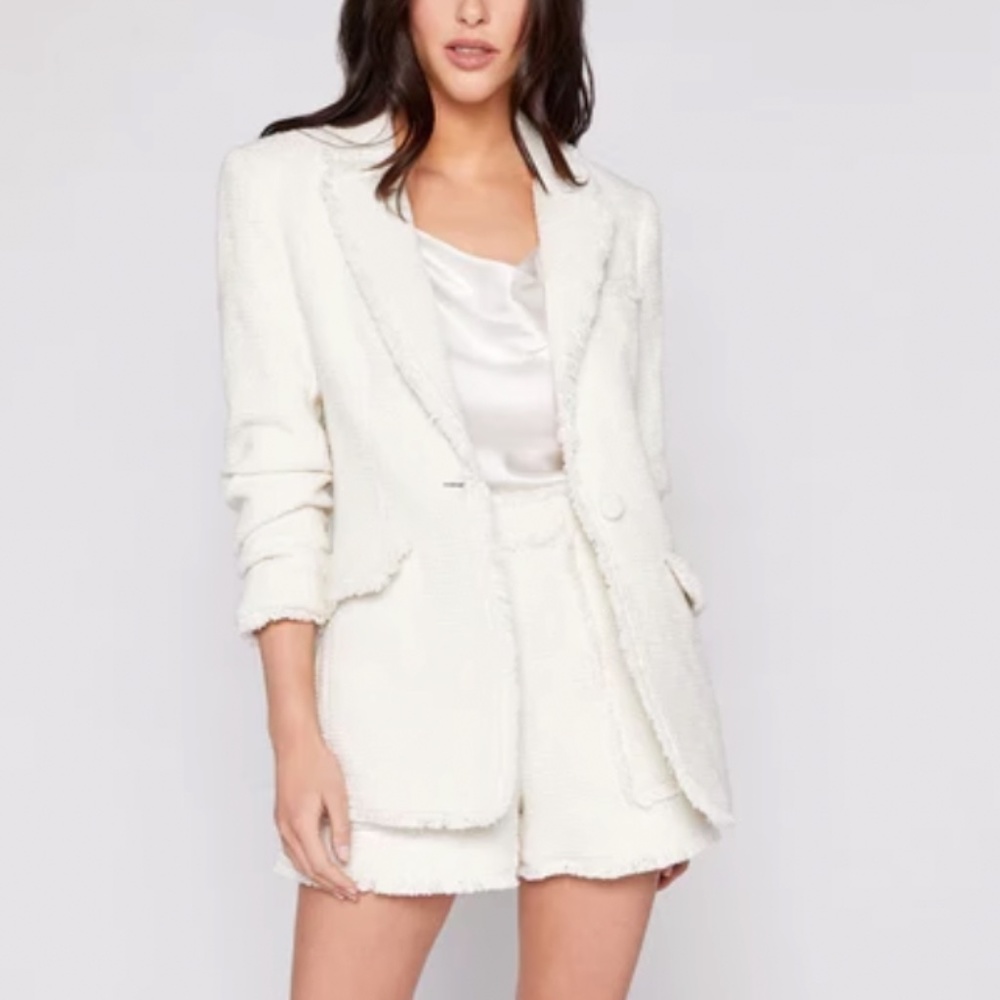 Cinq à Sept Khloe Bouclé Blazer - Gardenia